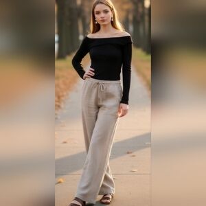 Gap SZ XL Pull On Wide Leg Utility Pockets Seafoam Green Casual Loose Fit Pants